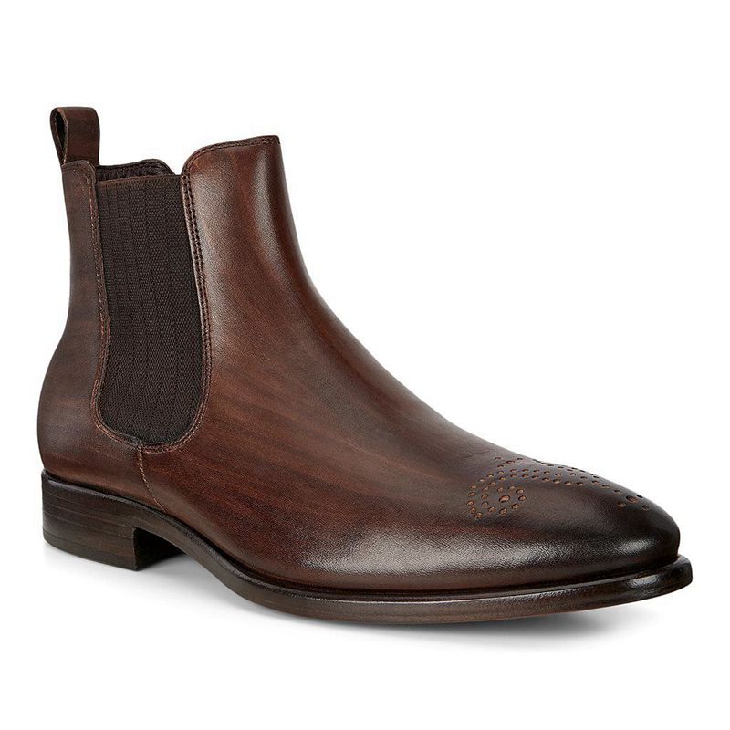 Men Boots Ecco Vitrus Mondial - Chelsea Boots Brown - India CKRFJY834